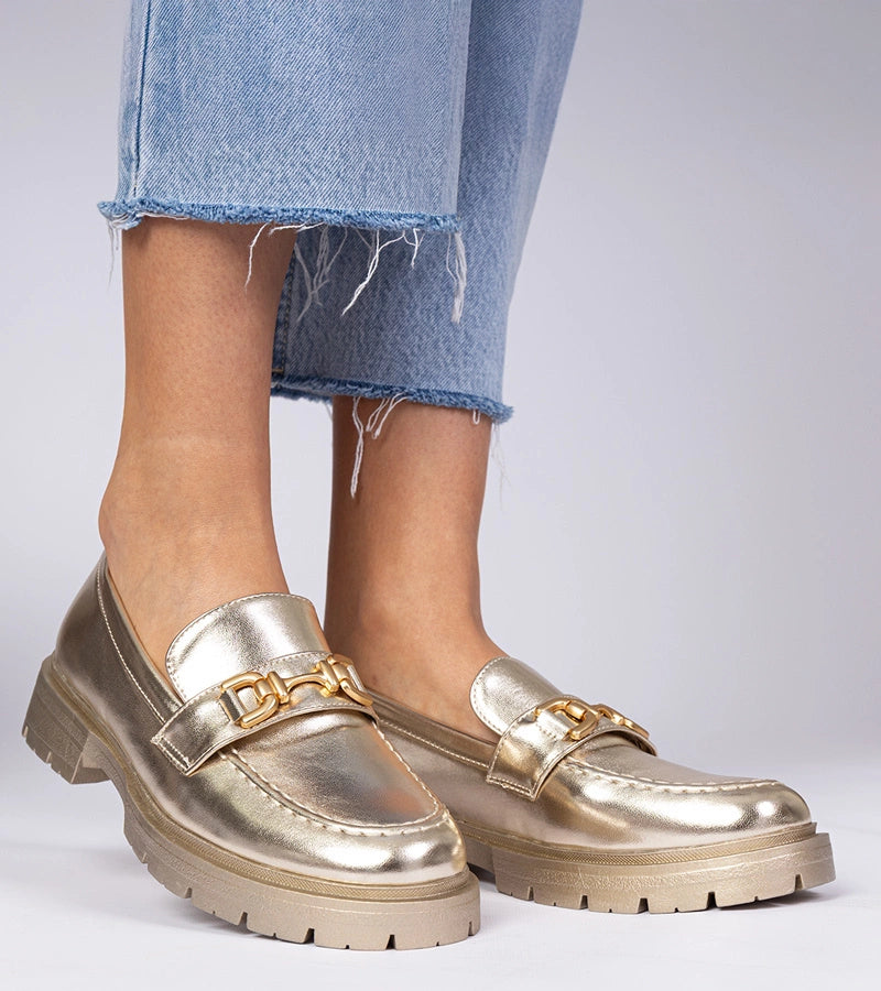 3-Zlaté elegantní mokasíny z eko kůže Danetti-3