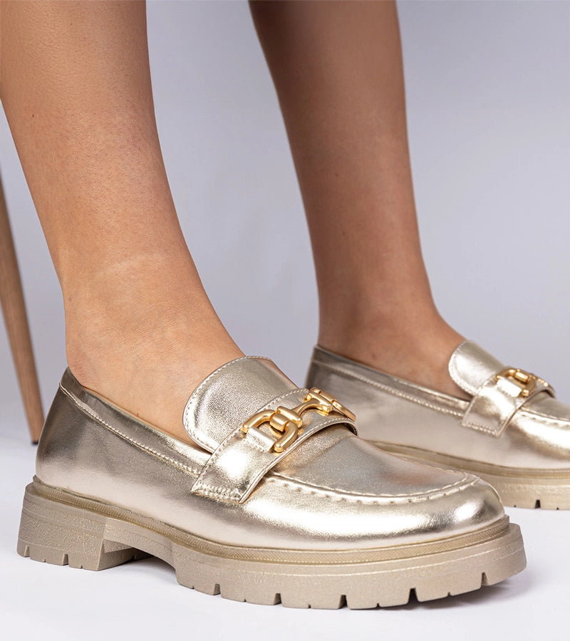 4-Zlaté elegantní mokasíny z eko kůže Danetti-4