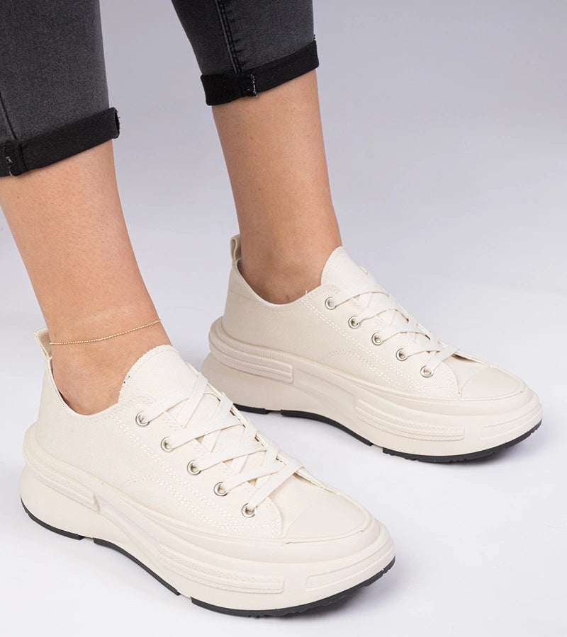 1-Béžové dámské látkové tenisky Katerin-1