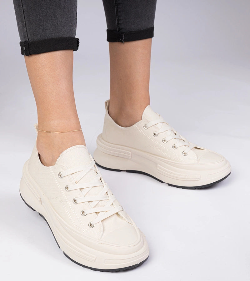 2-Béžové dámské látkové tenisky Katerin-2