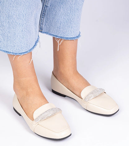 4-Béžové dámské mokasíny s kamínky Kaletta-4