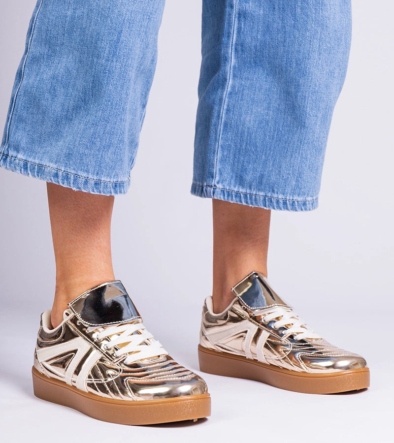 1-Zlaté tenisky dámské lakované Keyla-1