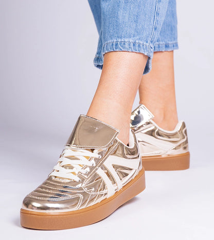 3-Zlaté tenisky dámské lakované Keyla-3