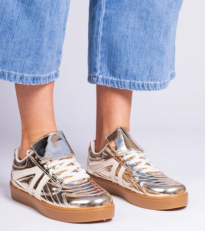 4-Zlaté tenisky dámské lakované Keyla-4