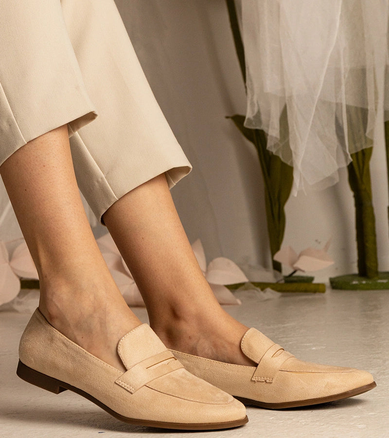 3-Béžové dámské klasické mokasíny Nageri-3
