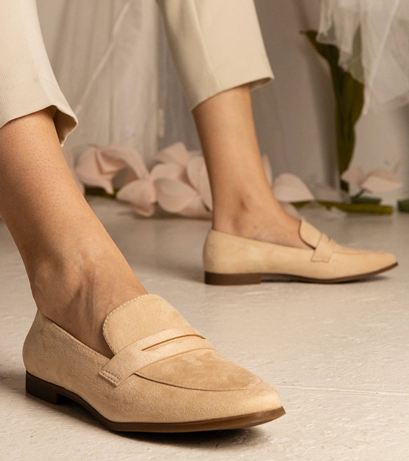 4-Béžové dámské klasické mokasíny Nageri-4