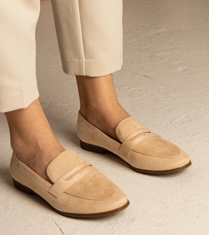 5-Béžové dámské klasické mokasíny Nageri-5