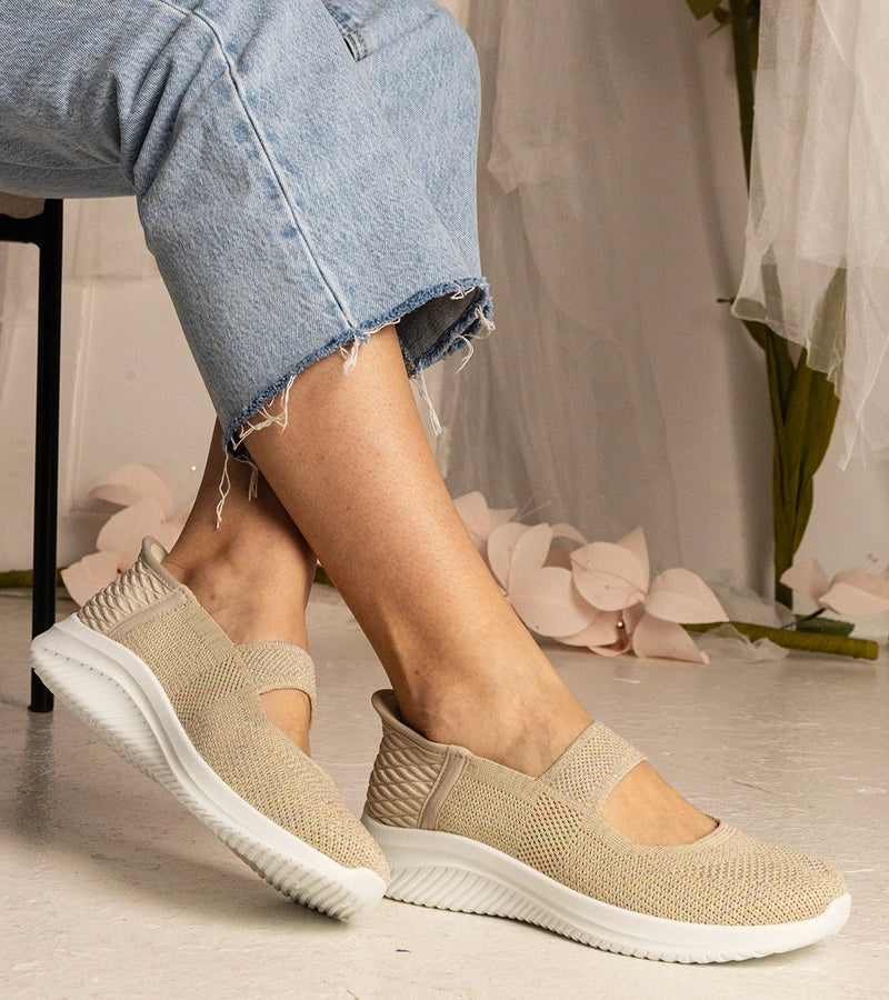 4-Béžové dámské tenisky na reliéfní podrážce Muratti-4