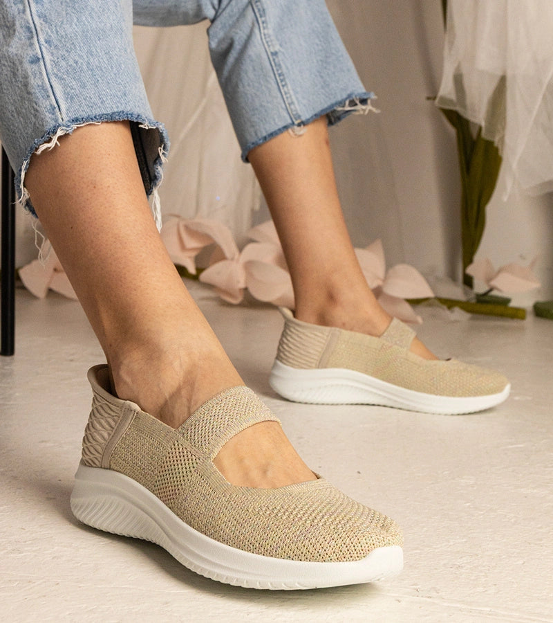 5-Béžové dámské tenisky na reliéfní podrážce Muratti-5