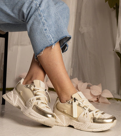 2-Béžové dámské tenisky na masivní podrážce Balika-2