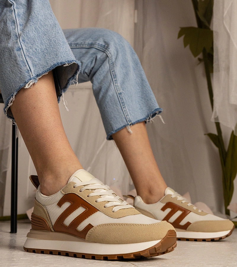 2-Béžové dámské sportovní tenisky Marena-2