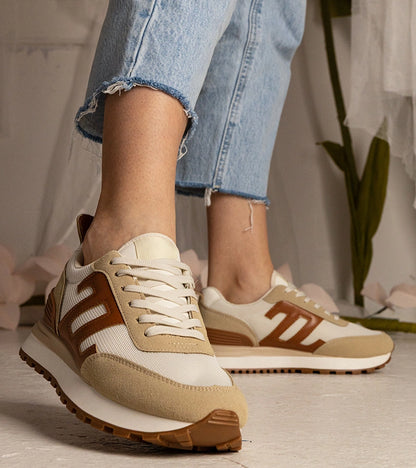 4-Béžové dámské sportovní tenisky Marena-4