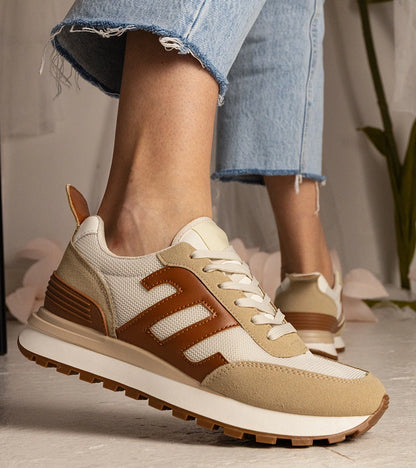 5-Béžové dámské sportovní tenisky Marena-5