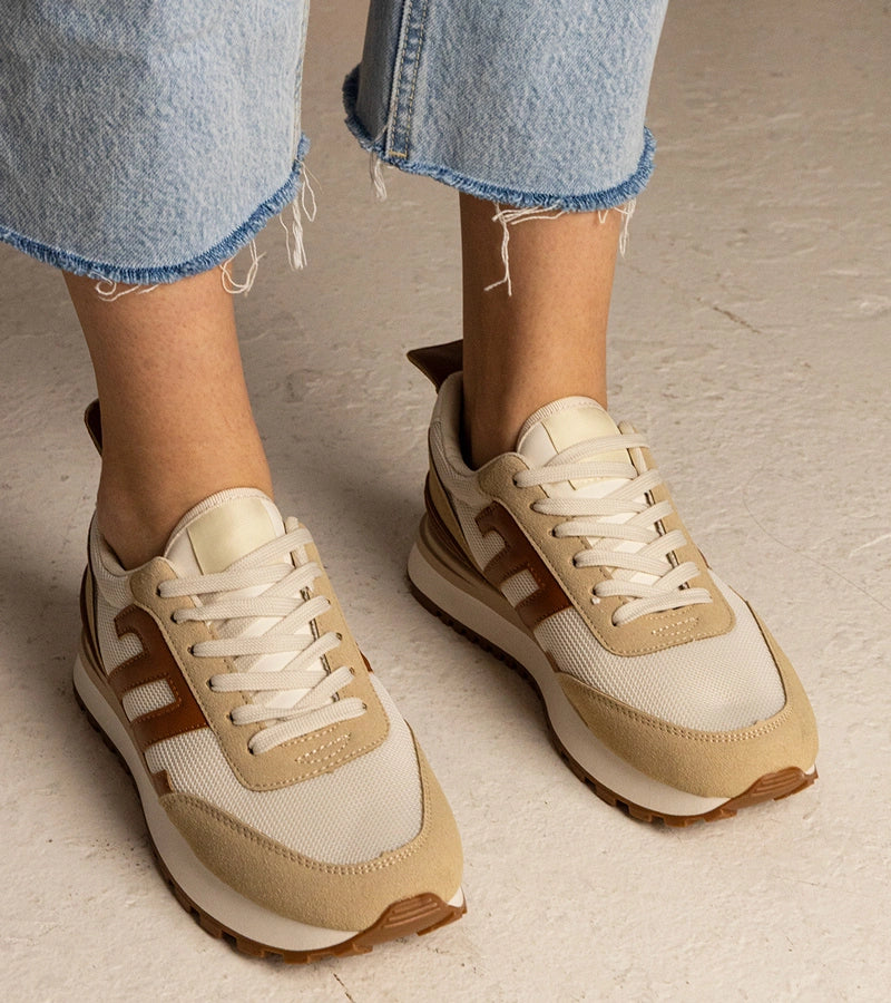 6-Béžové dámské sportovní tenisky Marena-6