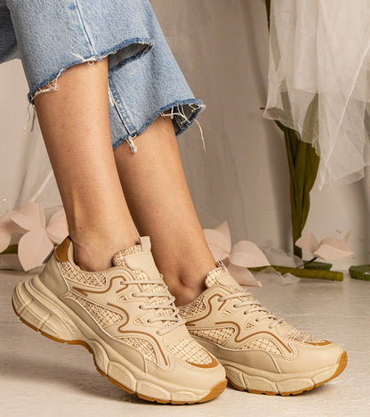 2-Béžové dámské sportovní tenisky Maurita-2