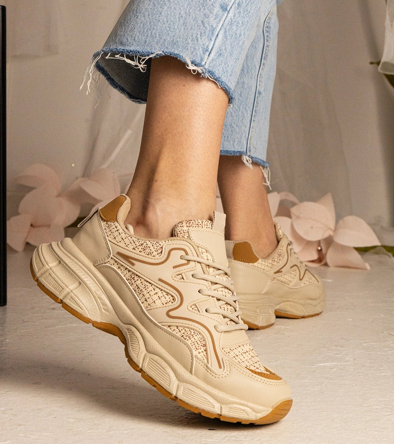 4-Béžové dámské sportovní tenisky Maurita-4