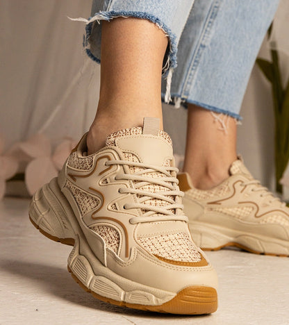 5-Béžové dámské sportovní tenisky Maurita-5