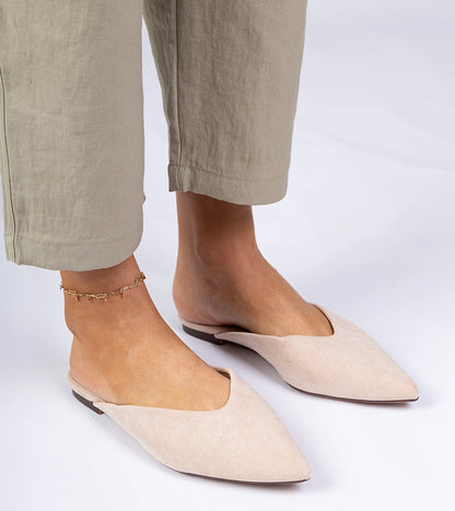 4-Béžové elegantní pantofle z ekosemiše Sarium-4