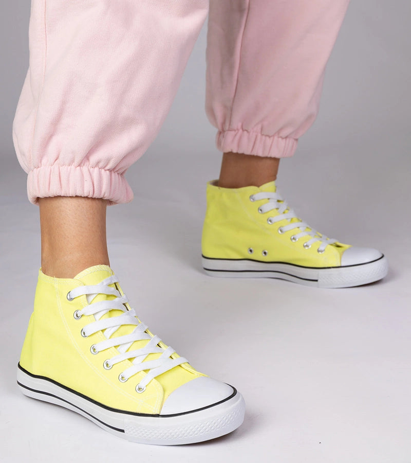 1-Žluté klasické kotníkové tenisky Kattin-1