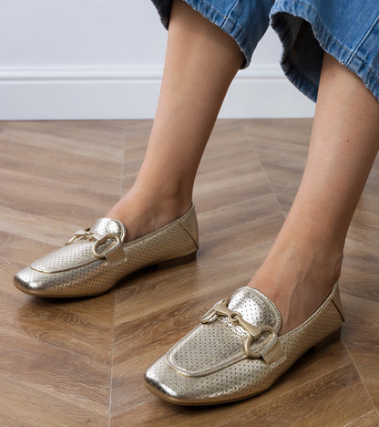 6-Zlaté elegantní dámské baleríny s ozdobou Serina-6