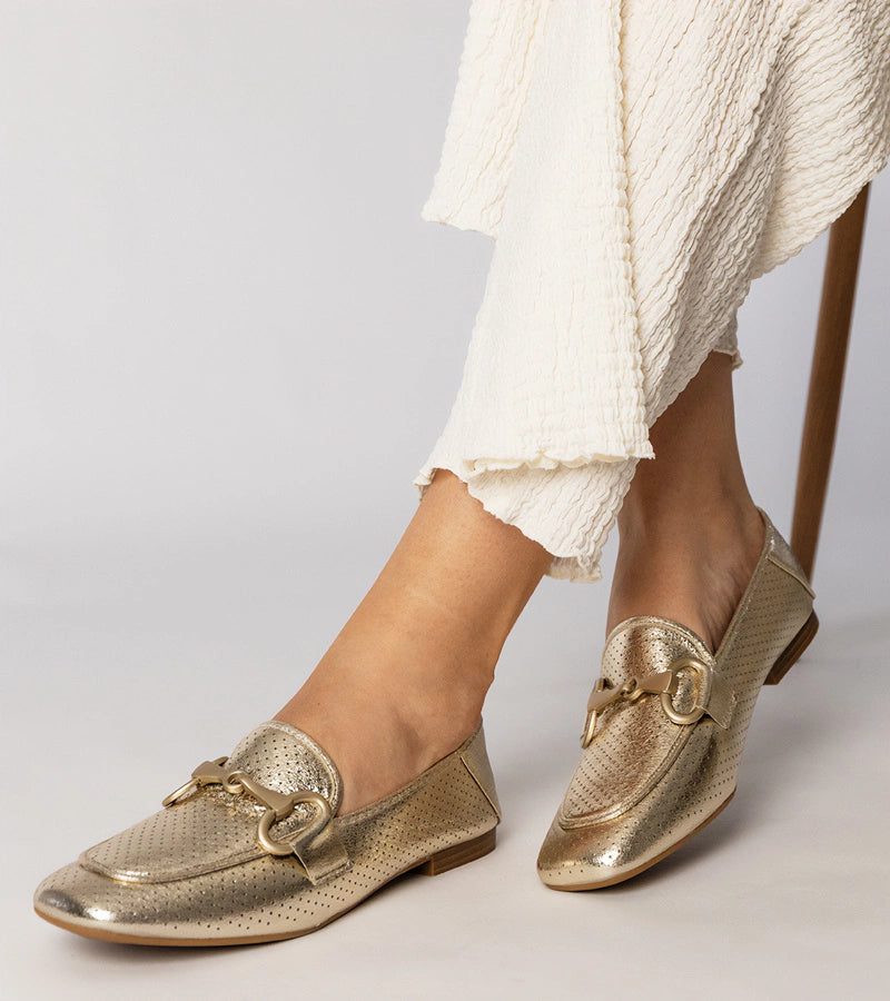 2-Zlaté elegantní dámské baleríny s ozdobou Serina-2