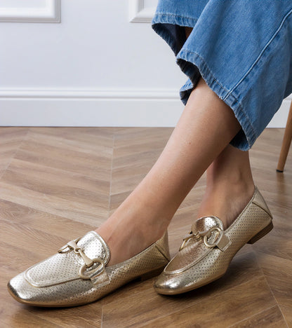 7-Zlaté elegantní dámské baleríny s ozdobou Serina-7