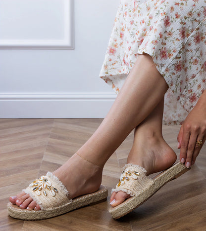 2-Béžové pletené espadrilky s mušlemi Morsa-2