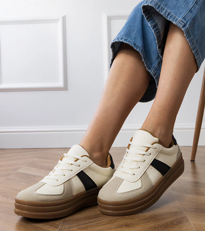 2-Béžové dámské tenisky na platformě Serila-2