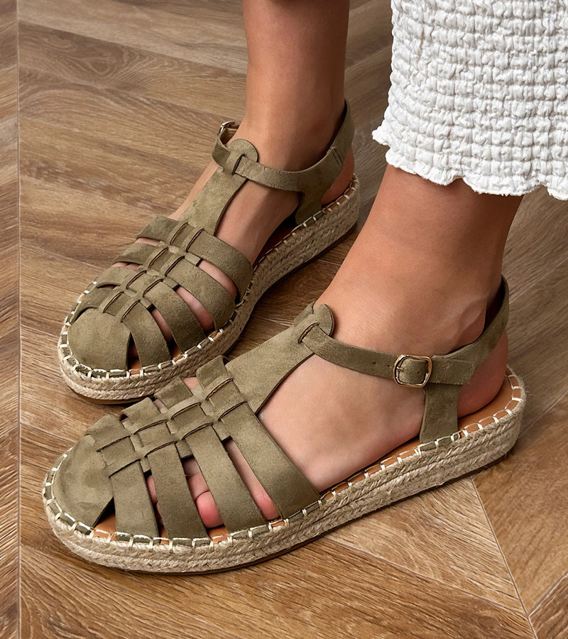 3-Zelené sandály espadrilky gladiátorky z ekosemiše Talejda-3