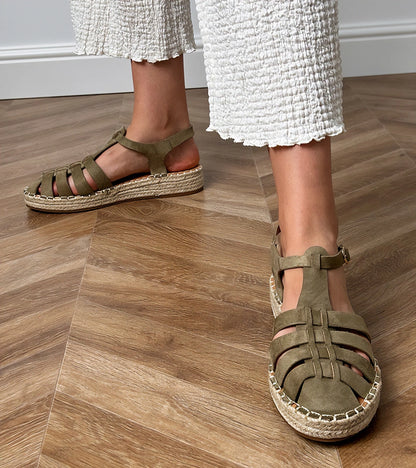 4-Zelené sandály espadrilky gladiátorky z ekosemiše Talejda-4