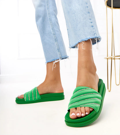 4-Zelené pantofle s kamínky Cardona-4