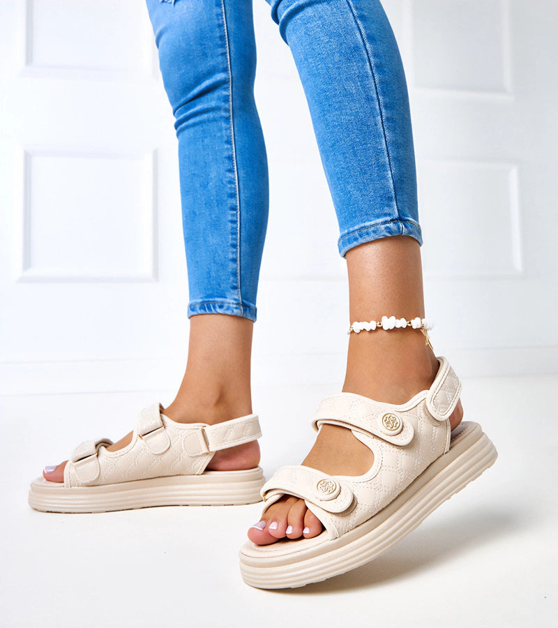 3-Béžové sandály s nastavitelnými pásky Brodni-3