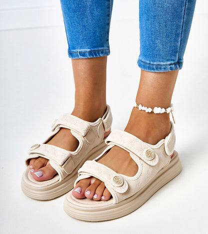 4-Béžové sandály s nastavitelnými pásky Brodni-4