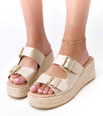 7-Zlaté pantofle espadrilky na platformě Arhana-7