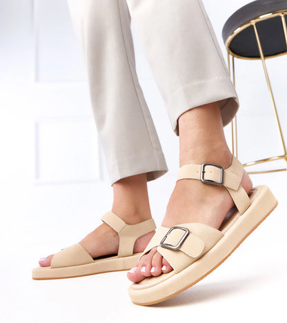 4-Béžové sandály s přezkou na pásku Mirkasa-4