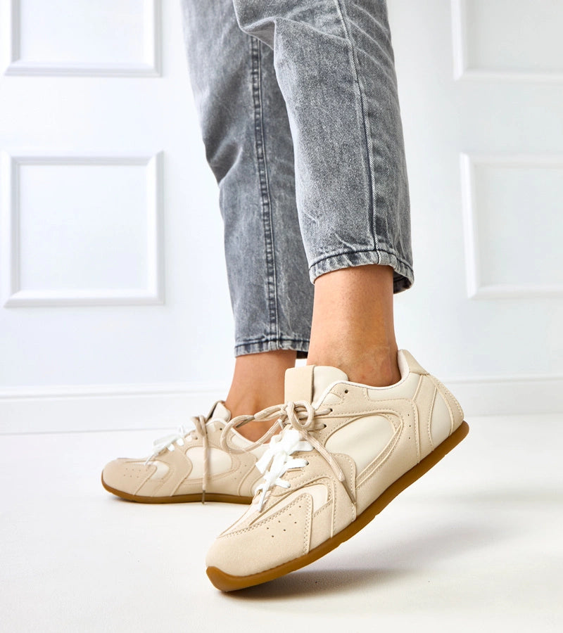 1-Béžové tenisky s dvojitým šněrováním Casey-1