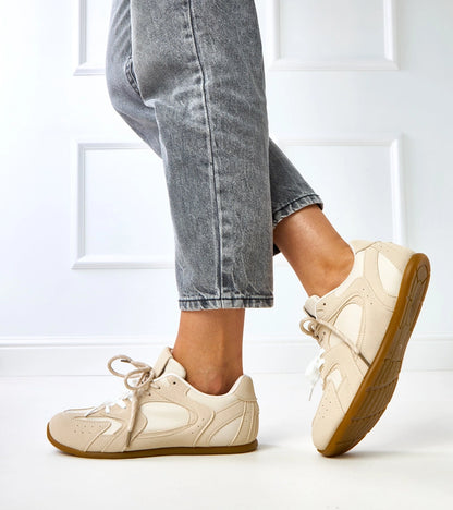 5-Béžové tenisky s dvojitým šněrováním Casey-5