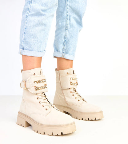 1-Béžové zateplené boty na platformě zdobené kameny Dajana-1