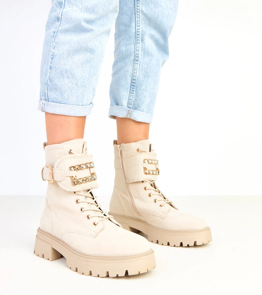 1-Béžové zateplené boty na platformě zdobené kameny Dajana-1