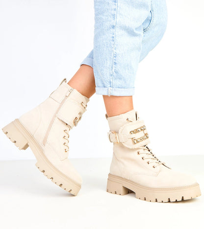 4-Béžové zateplené boty na platformě zdobené kameny Dajana-4