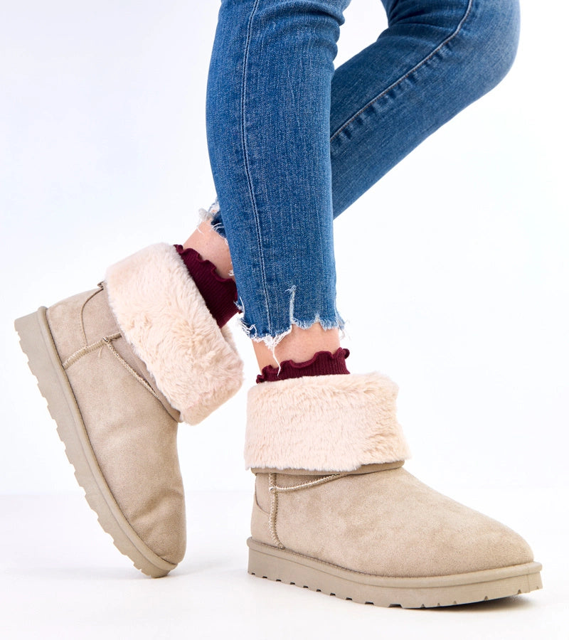 1-Zelené sněhule s kožešinou na platformě Meggi-1