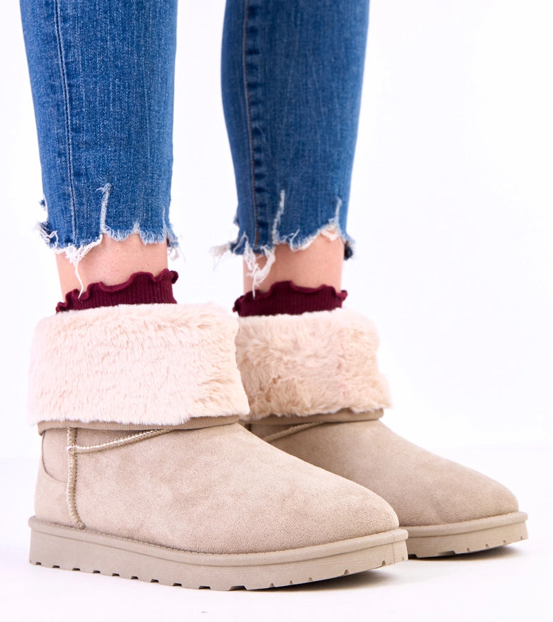 3-Zelené sněhule s kožešinou na platformě Meggi-3