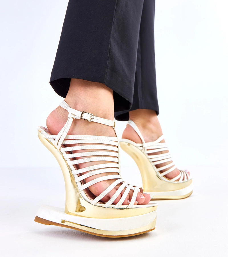 2-Béžové sandály na futuristickém podpatku Elizer-2