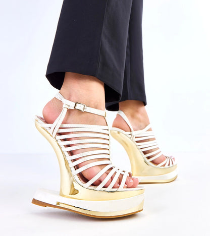 2-Béžové sandály na futuristickém podpatku Elizer-2