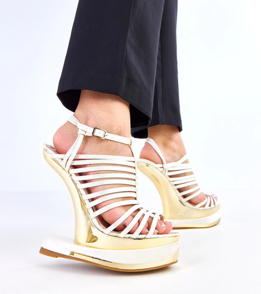 2-Béžové sandály na futuristickém podpatku Elizer-2