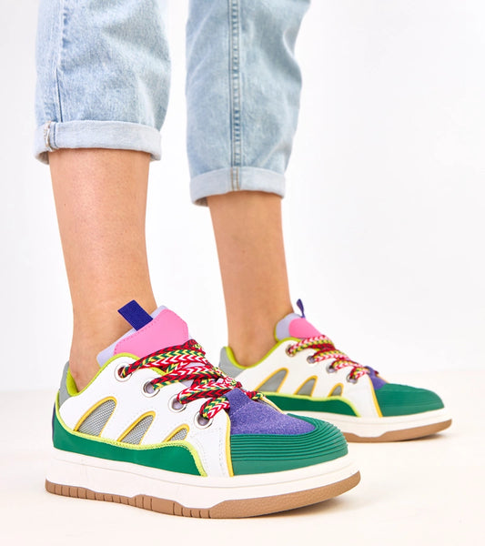 1-Zelené tenisky s tlustými tkaničkami Neolis-1