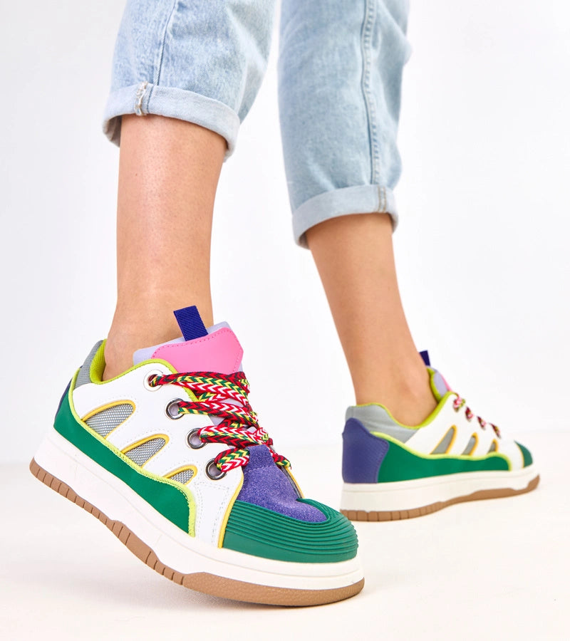 2-Zelené tenisky s tlustými tkaničkami Neolis-2