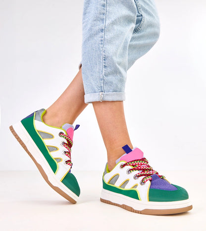 3-Zelené tenisky s tlustými tkaničkami Neolis-3