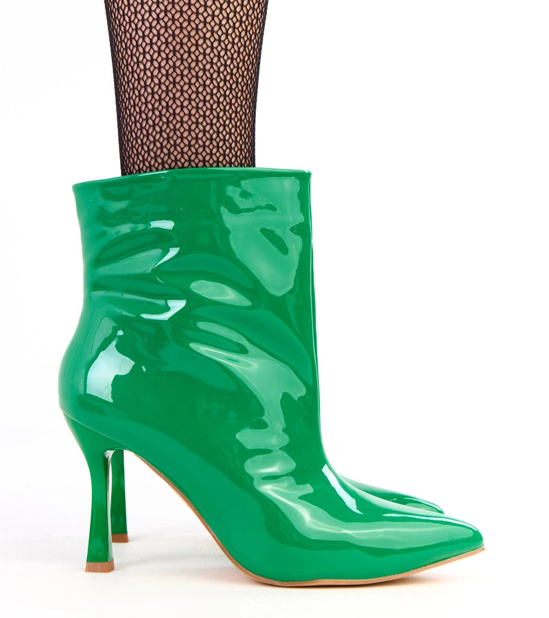 6-Zelené lakované kotníkové boty na jehlovém podpatku Marsena-6