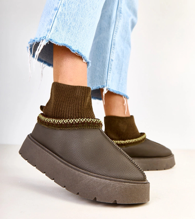 2-Zelené sněhule s ponožkovým svrškem Melary-2